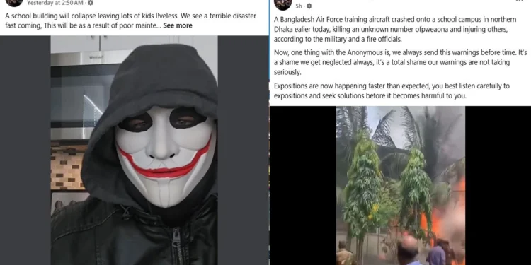 উত্তরায় বিমান দুর্ঘটনার পর রহস্যময় ফেসবুক পোস্ট ভাইরাল