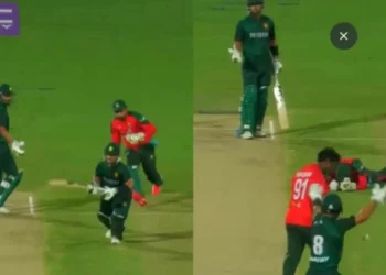 বাংলাদেশের বিপক্ষে নাটকীয় রান আউট, মাঠেই পাক ব্যাটারদের ঝগড়া