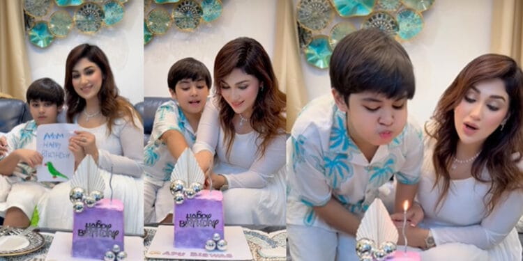 ছেলের সাথে জন্মদিন উদ্যাপন করলেন অপু বিশ্বাস