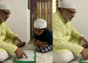 নাতির কাছে কায়দা শিখছেন মিশা!