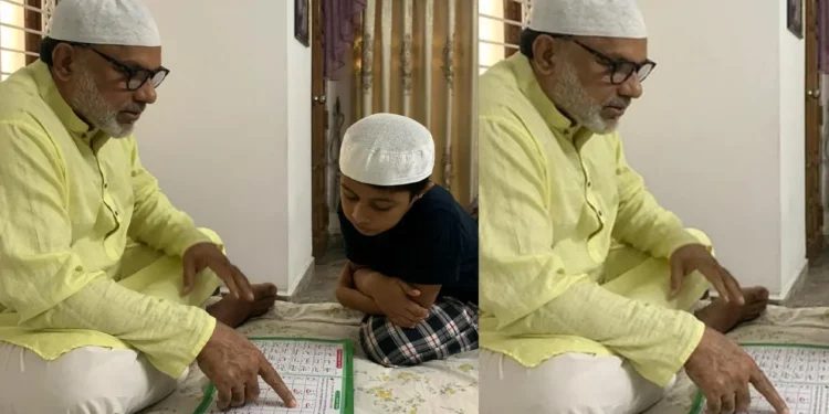 নাতির কাছে কায়দা শিখছেন মিশা!