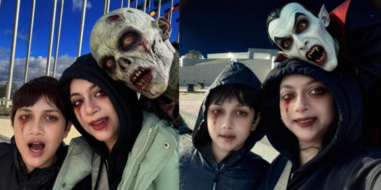 ভূতের লুকে ছেলেকে নিয়ে চমক দিলেন শাবনূর