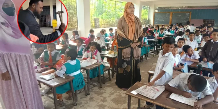 বিদ্যালয়ের তালা ভেঙে পরীক্ষা নিলেন ইউএনও