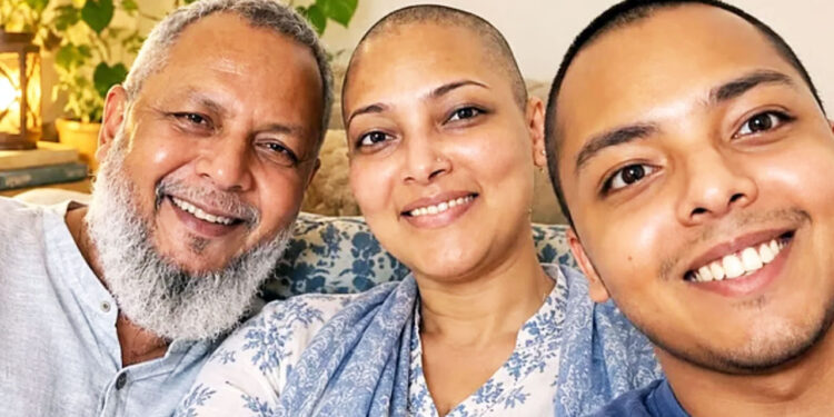 চুল হারানোর কষ্ট সামিয়ার একার নয়, মাথা ন্যাড়া করলেন স্বামী-সন্তানও